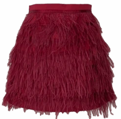 Queen Of Sparkles Crimson Feather Skirt