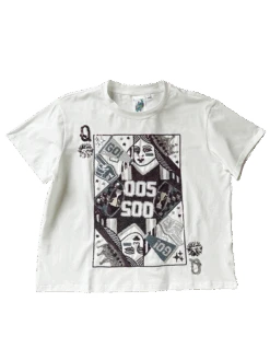 Queen Of Sparkles Maroon & Silver Card Tee