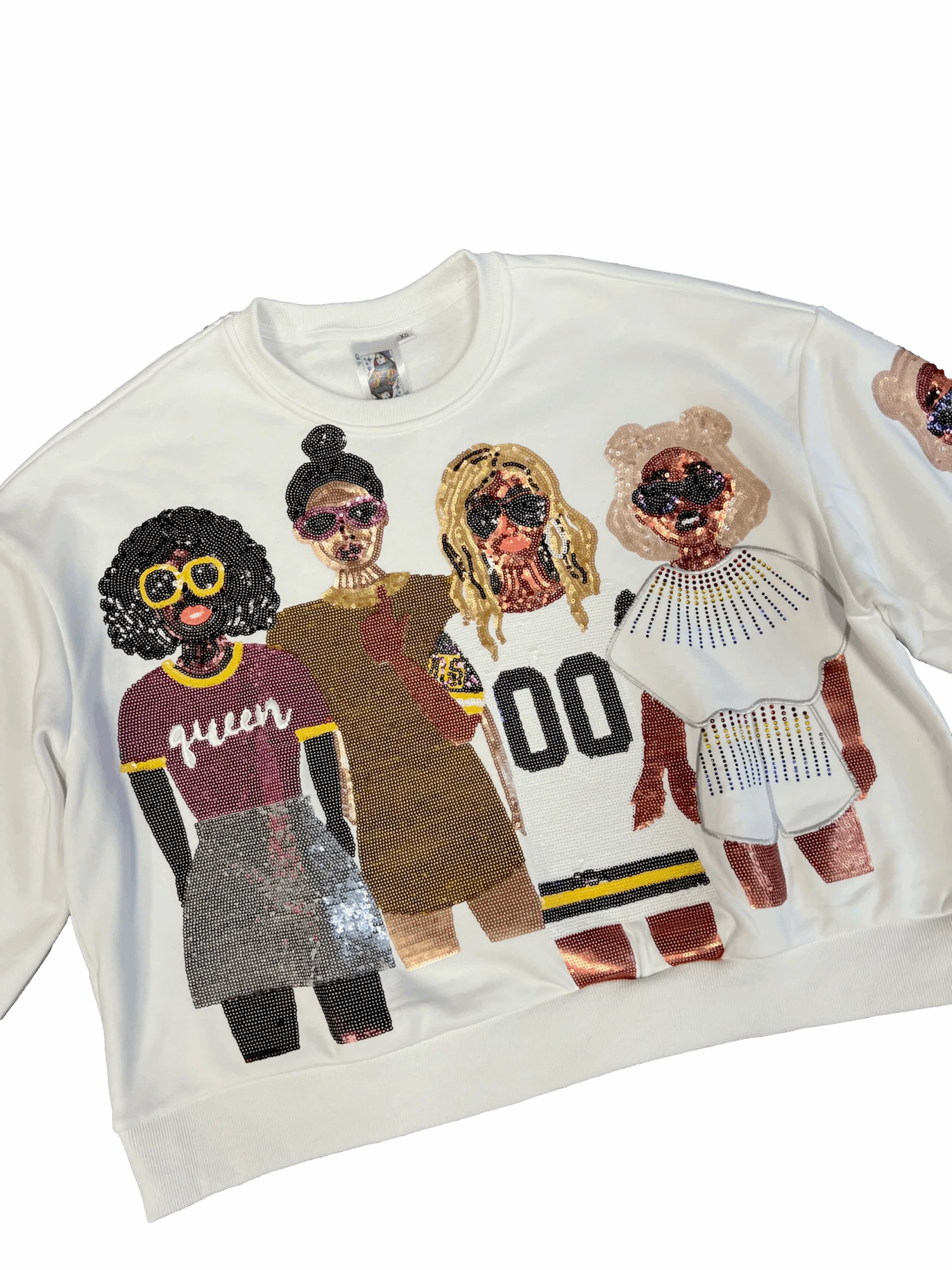 Purple & Gold Cheers Girl Sweatshirt - Image 2