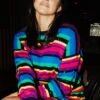 Queen Of Sparkles Rainbow Sequin Stripe Sweater