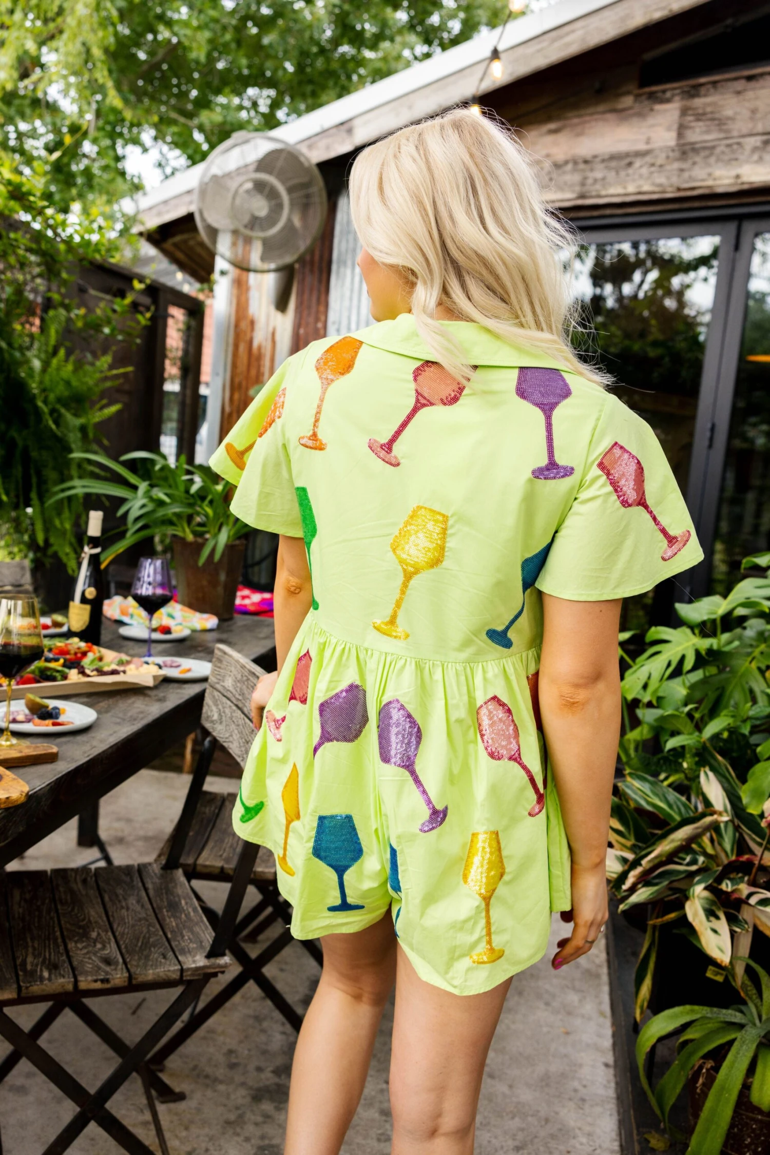 Lime Green Wine Romper - Image 3