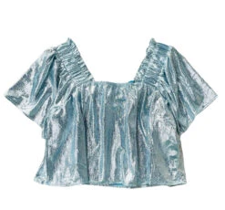 Powder Blue Pebble Flutter Top