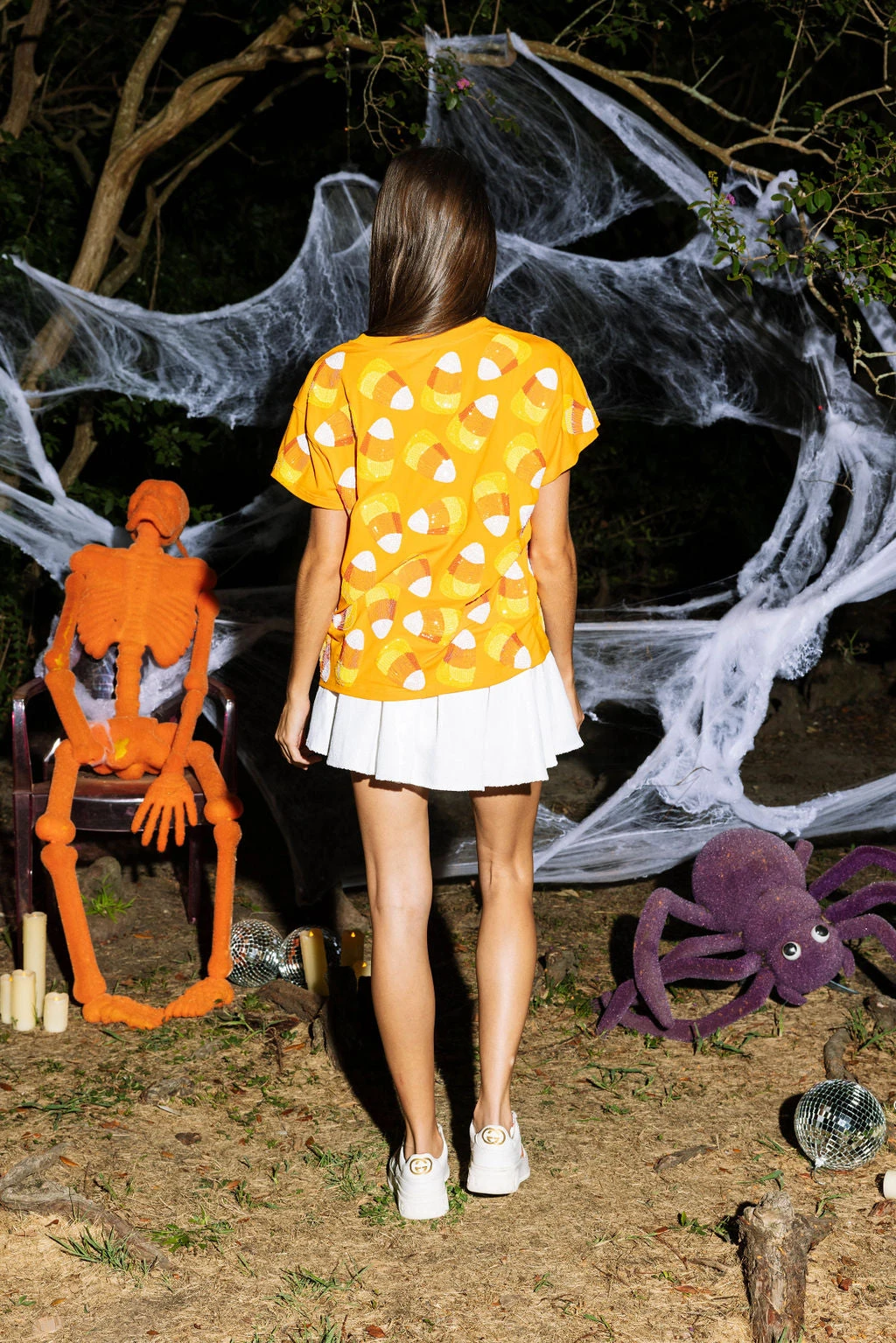 Queen Of Sparkles Orange Candy Corn Tee - Image 4