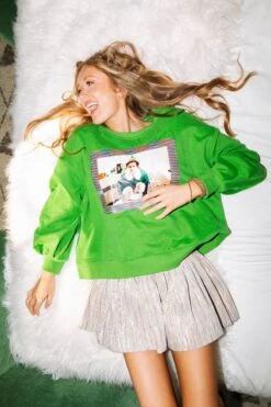 Queen Of Sparkles Ivory Rainbow Leather Swing Shorts