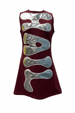 Queen Of Sparkles *PREORDER*-Maroon Iridescent 'Hail State' Tank Dress
