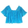 Aqua Pleat Flutter Top