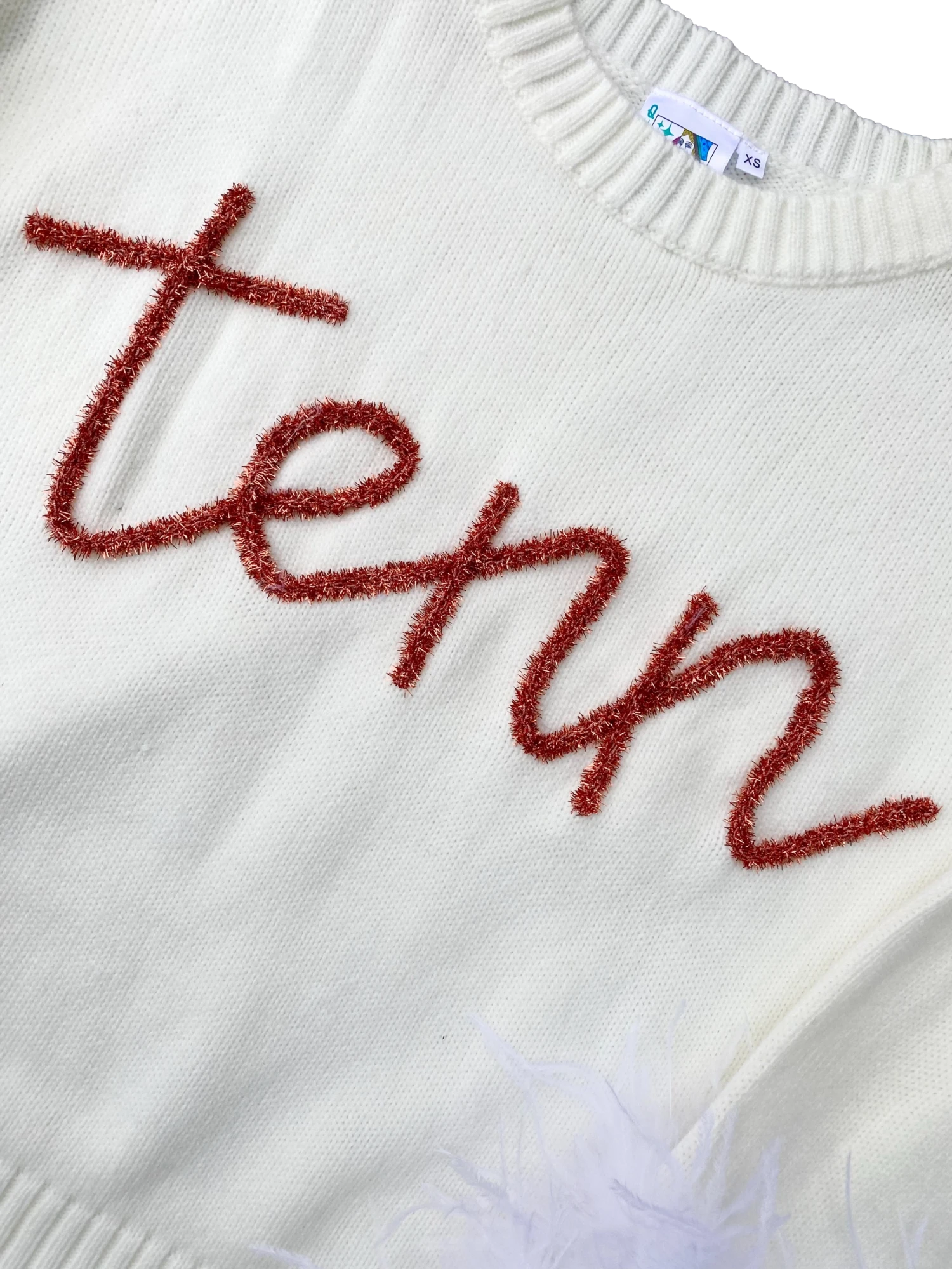 Queen Of Sparkles “Tenn” Feather Sleeve Sweater - Image 2