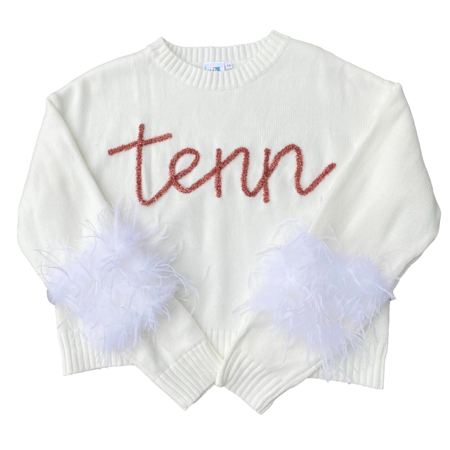 Queen Of Sparkles “Tenn” Feather Sleeve Sweater