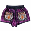 Queen Of Sparkles Purple Tiger Sequin Shorts