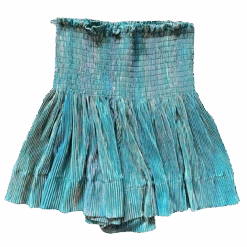 Teal Pleat Swing Short