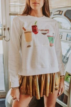 Queen Of Sparkles Christmas Cocktails Sweatshirt