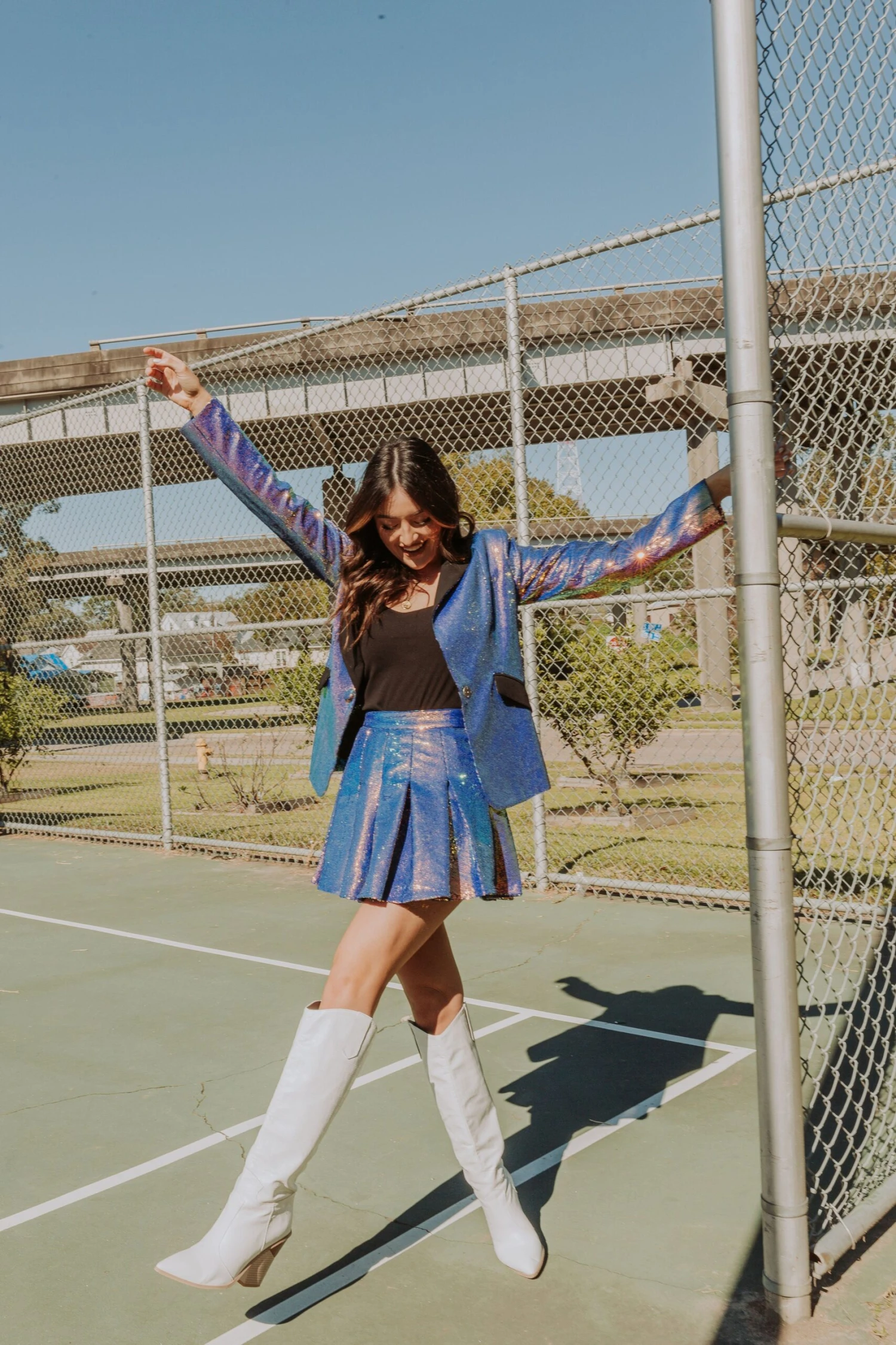 Queen Of Sparkles Copper Sequin Skort - Image 2