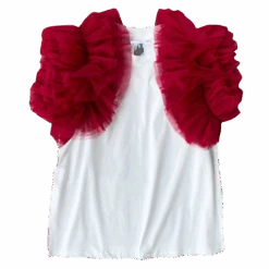 White/Red Ruffle Tee