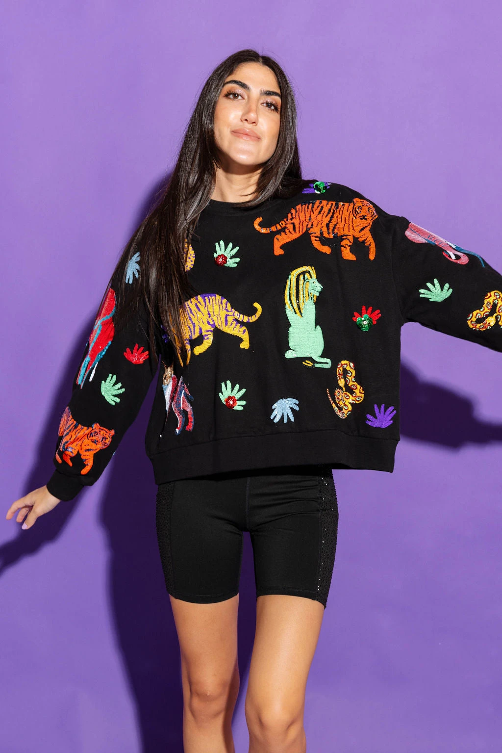 Black Multi Animal Sweatshirt