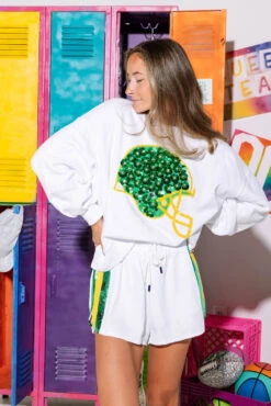 Green And Yellow Helmet Sweatshirt