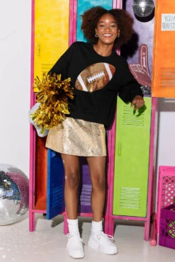 Black & Gold Football Sweatshirt