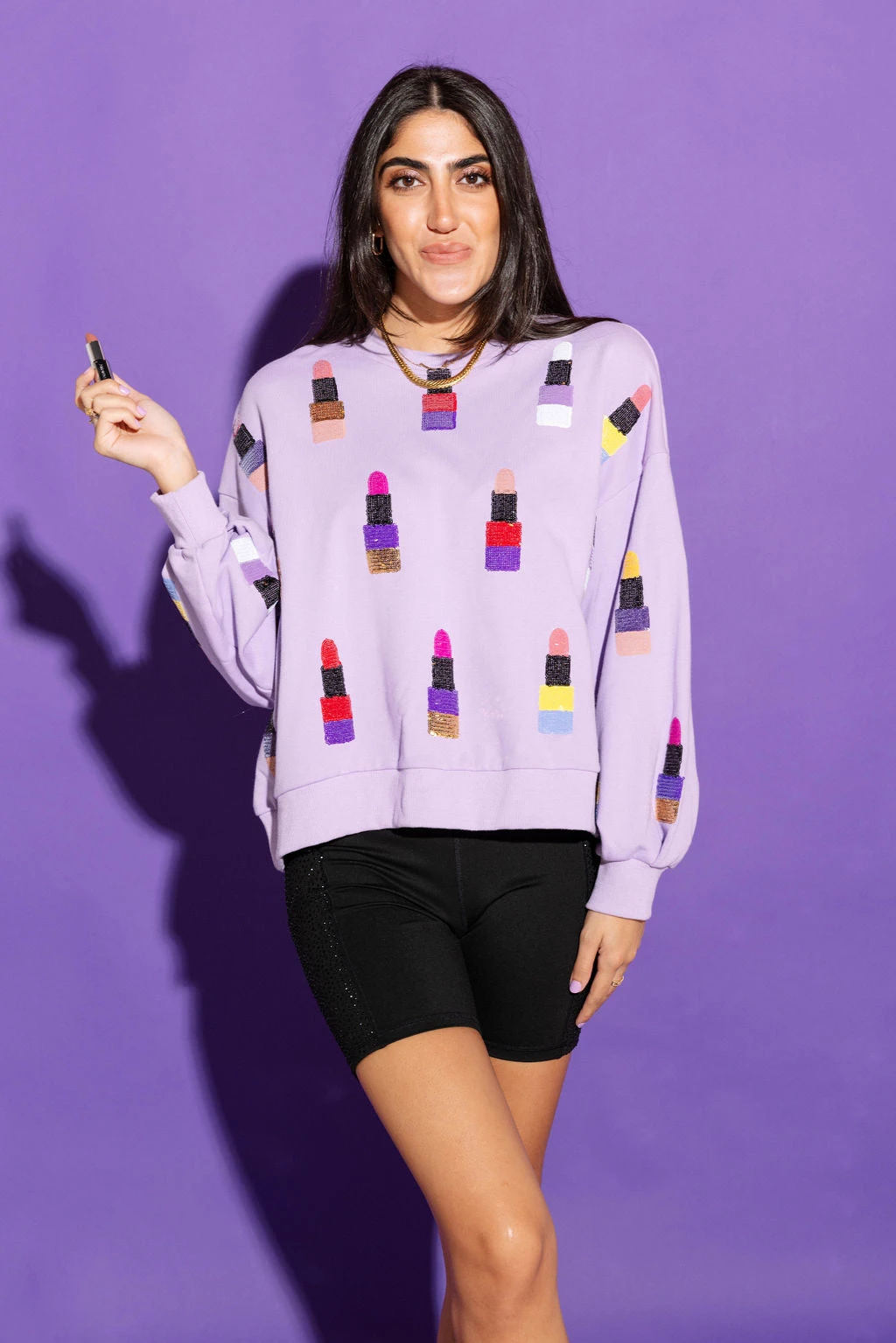 Lavender & Silver Lipstick Sweatshirt - Image 3