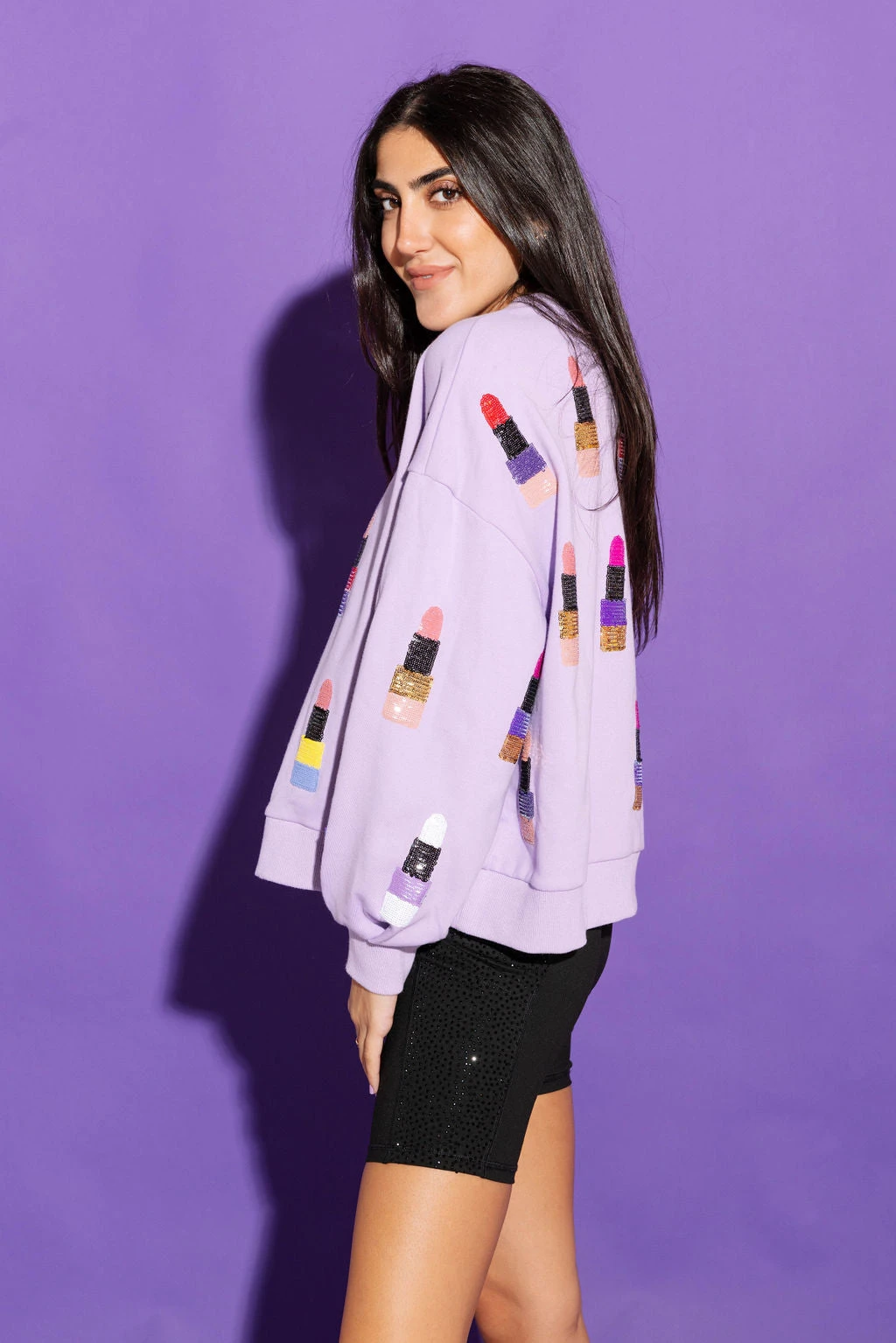 Lavender & Silver Lipstick Sweatshirt - Image 2