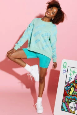 Green & Blue Queen All Over Sweatshirt