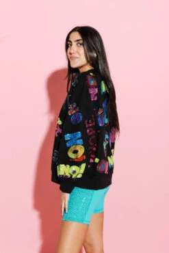 Queen Of Sparkles Teal Rhinestone Biker Short