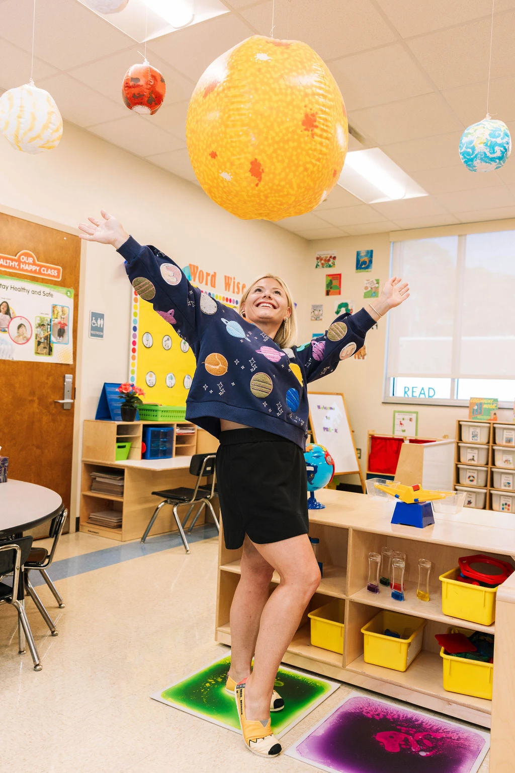 Navy Fuzzy Planet Sweatshirt - Image 2