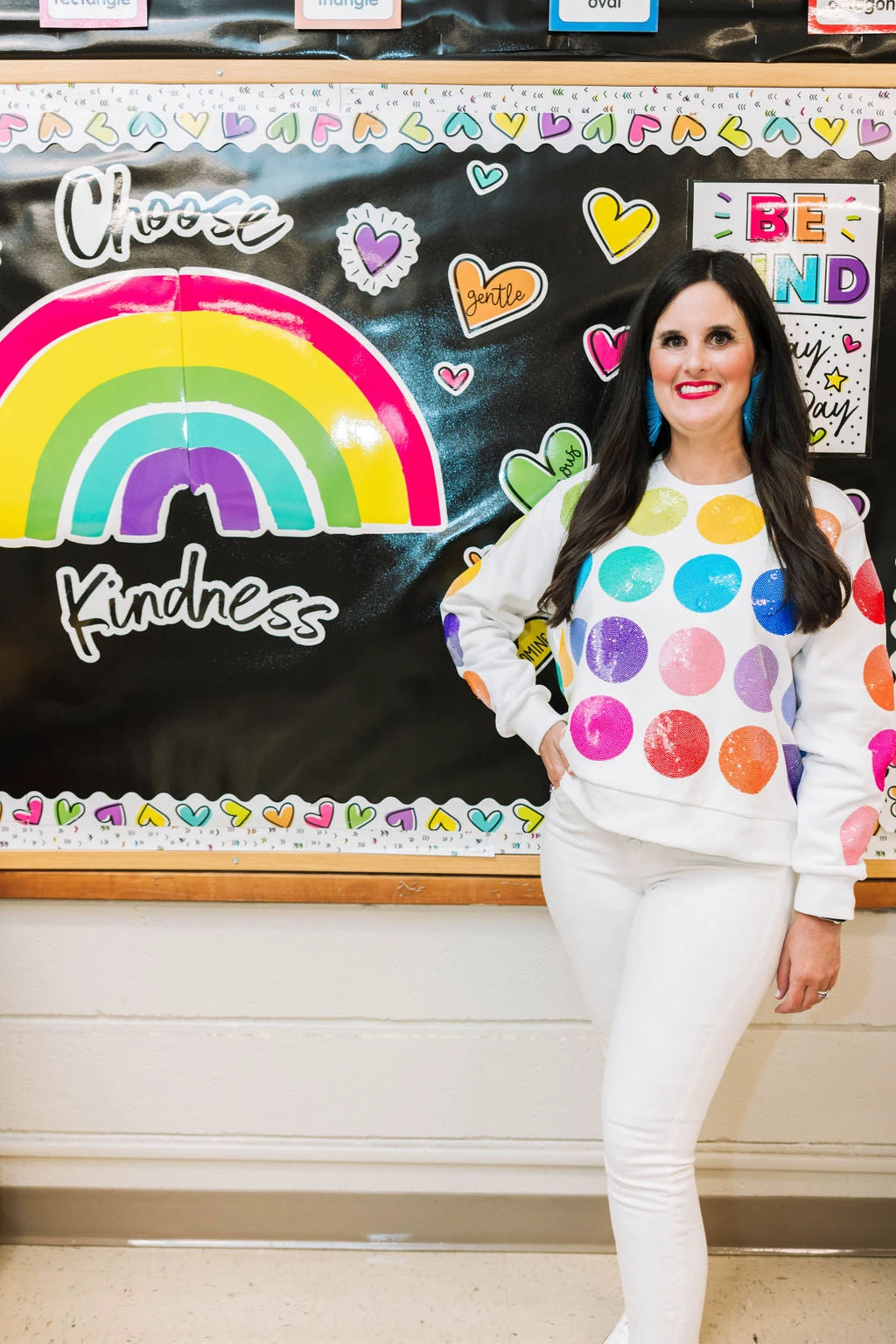 Queen Of Sparkles White Color Palette Sweatshirt