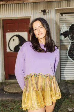 Queen Of Sparkles Bead Fringe Mask Sweatshirt