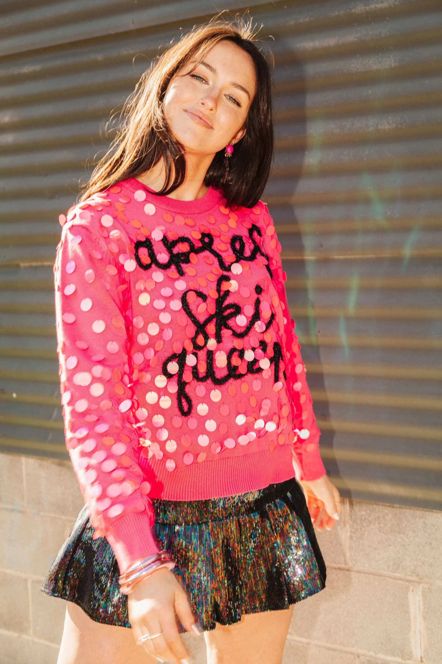 Queen Of Sparkles Black Sequin Flounce Skirt - Image 2