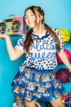 Queen Of Sparkles Royal Cat Paillette Queen Sweater