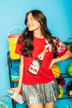 Queen Of Sparkles Black Silver Glitter Swing Shorts