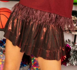 Queen Of Sparkles Maroon Glitter Swing Shorts