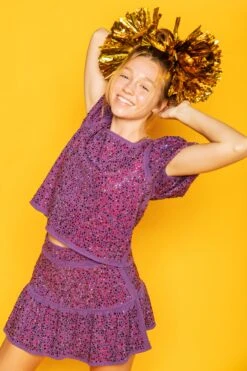 Queen Of Sparkles Purple Rhinestone Skirt