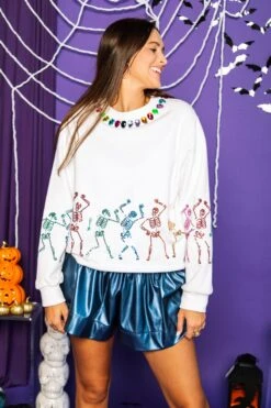 Queen Of Sparkles Midnight Blue Leather Swing Shorts