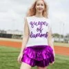 Queen Of Sparkles Purple Metallic Smocked Ruffle Skort