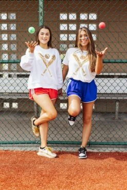 Queen Of Sparkles Red & White Side Active Short