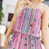 Queen Of Sparkles Red Yellow Paillette Stripe Skirt