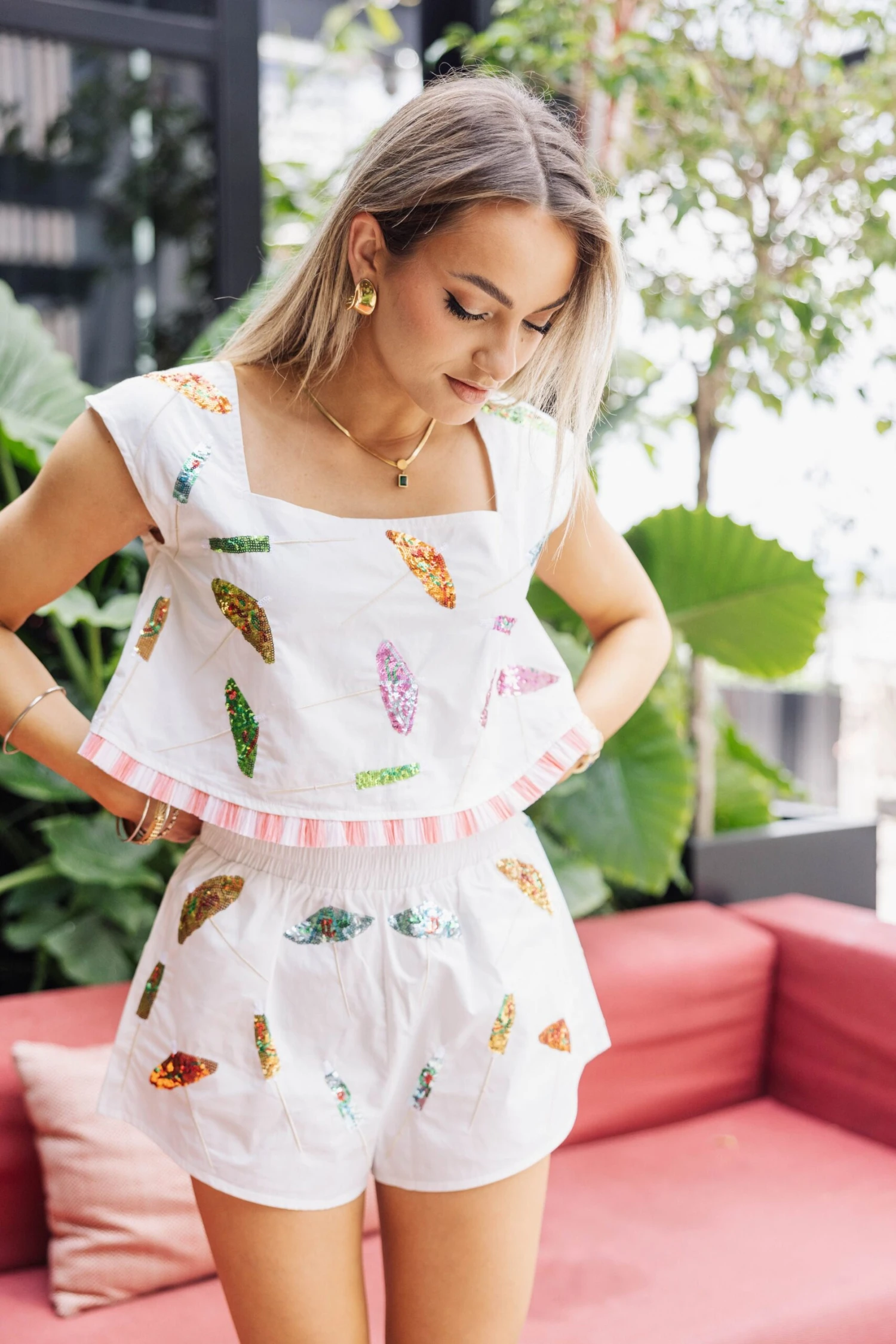 White Umbrella Cotton Short - Image 3