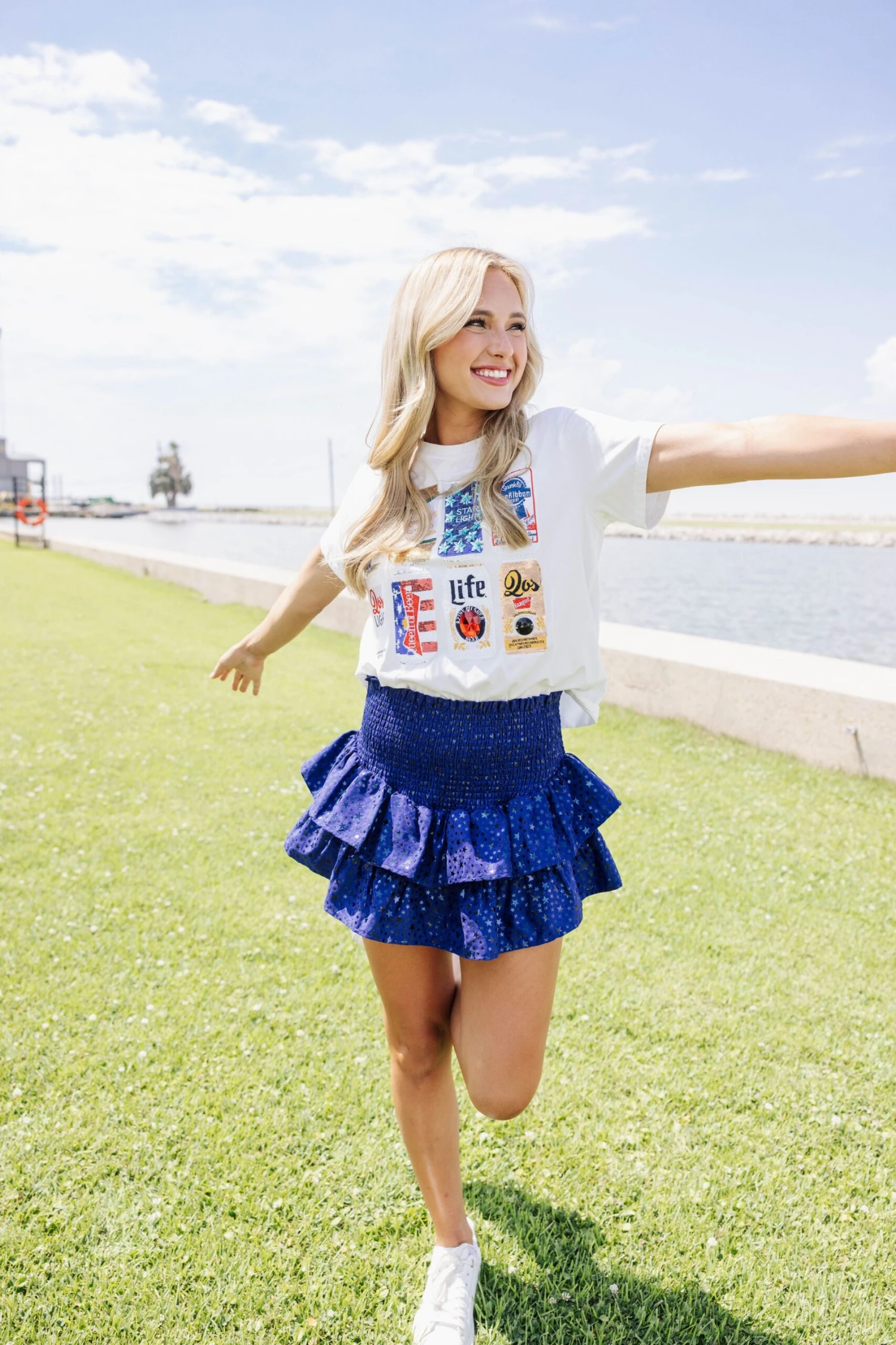 Queen Of Sparkles Red, White & Beer Tee - Image 3