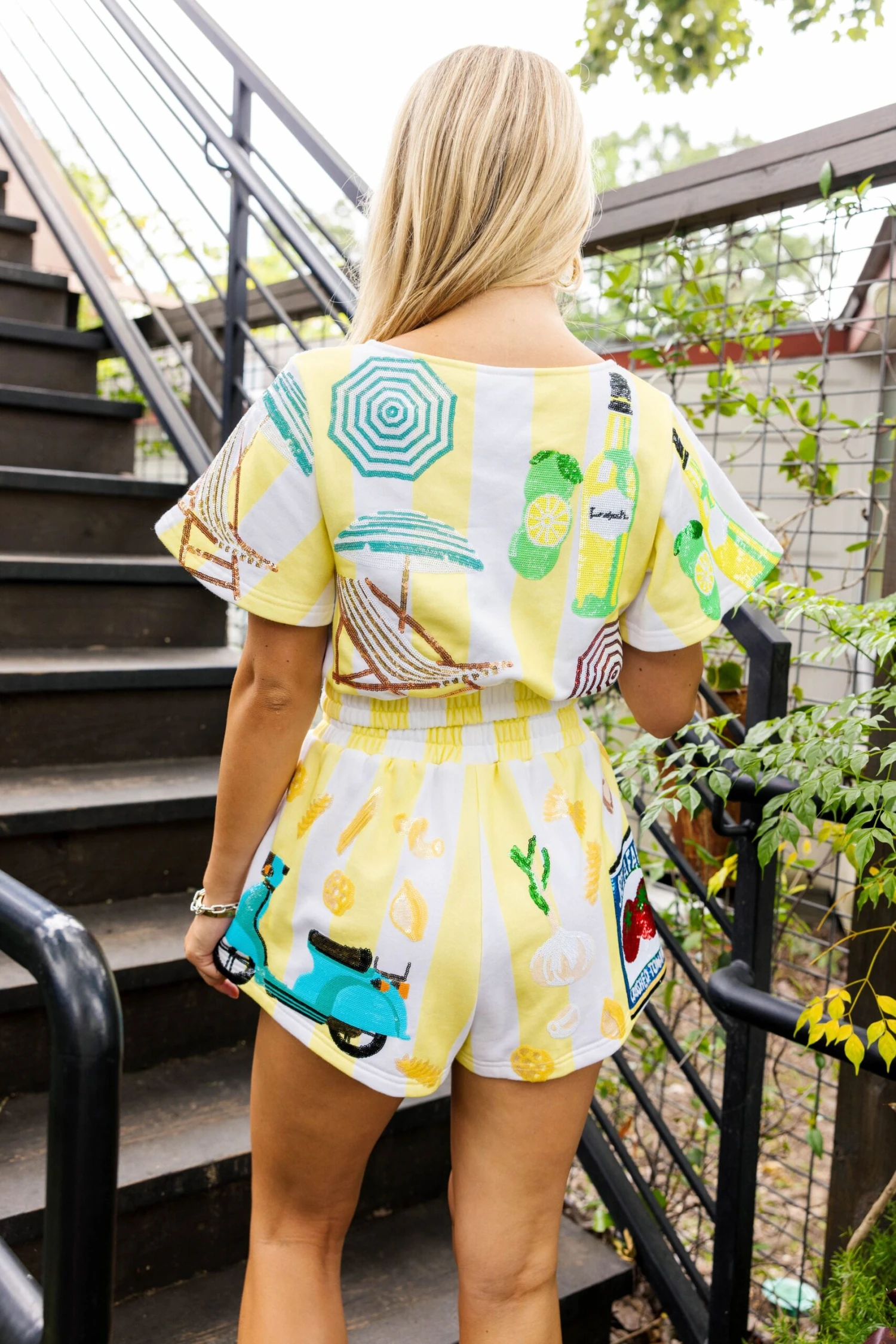 Yellow Stripe Italy Shorts - Image 2