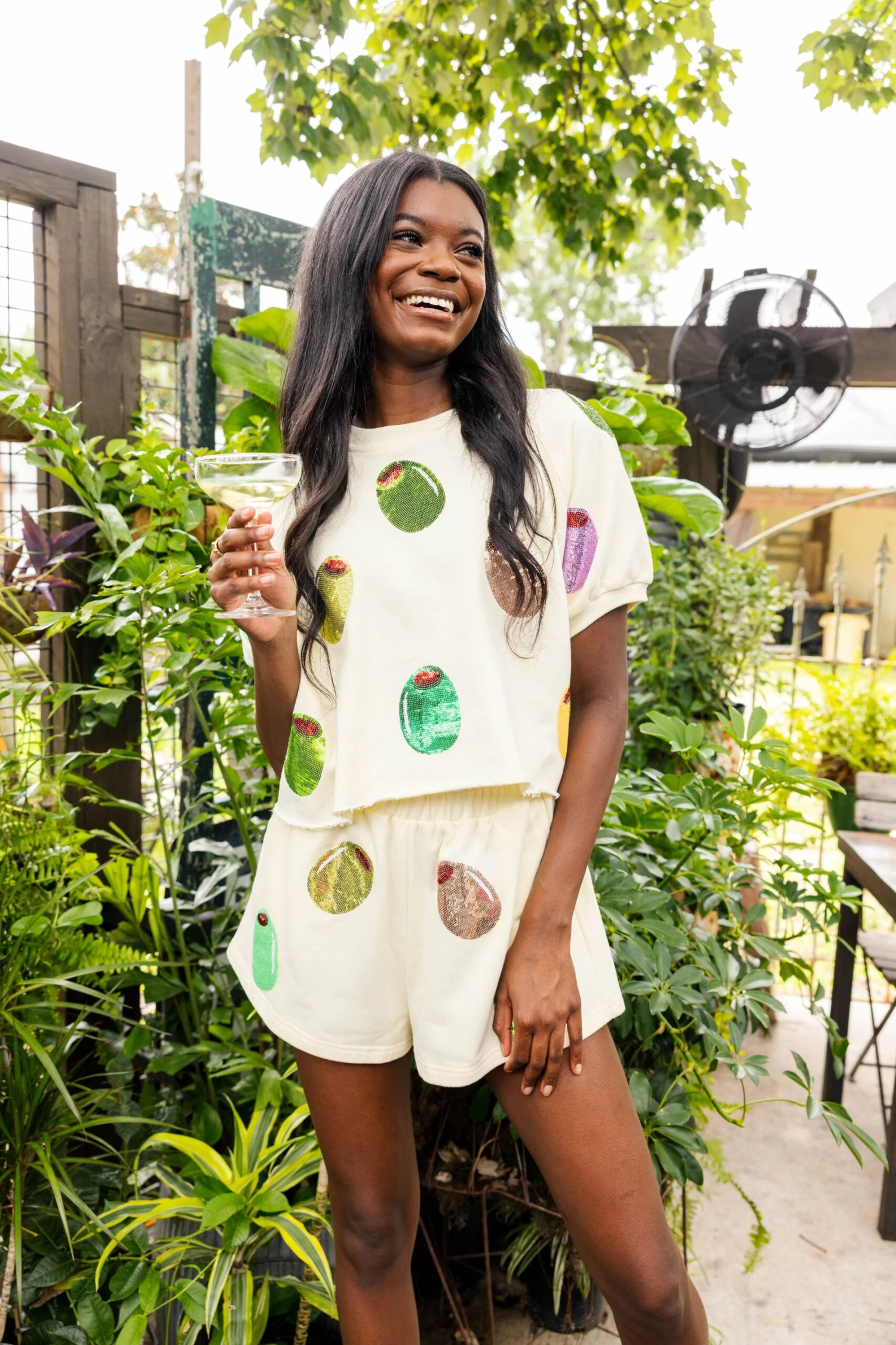 Ivory Multi Olive Short Sleeve Top - Image 4