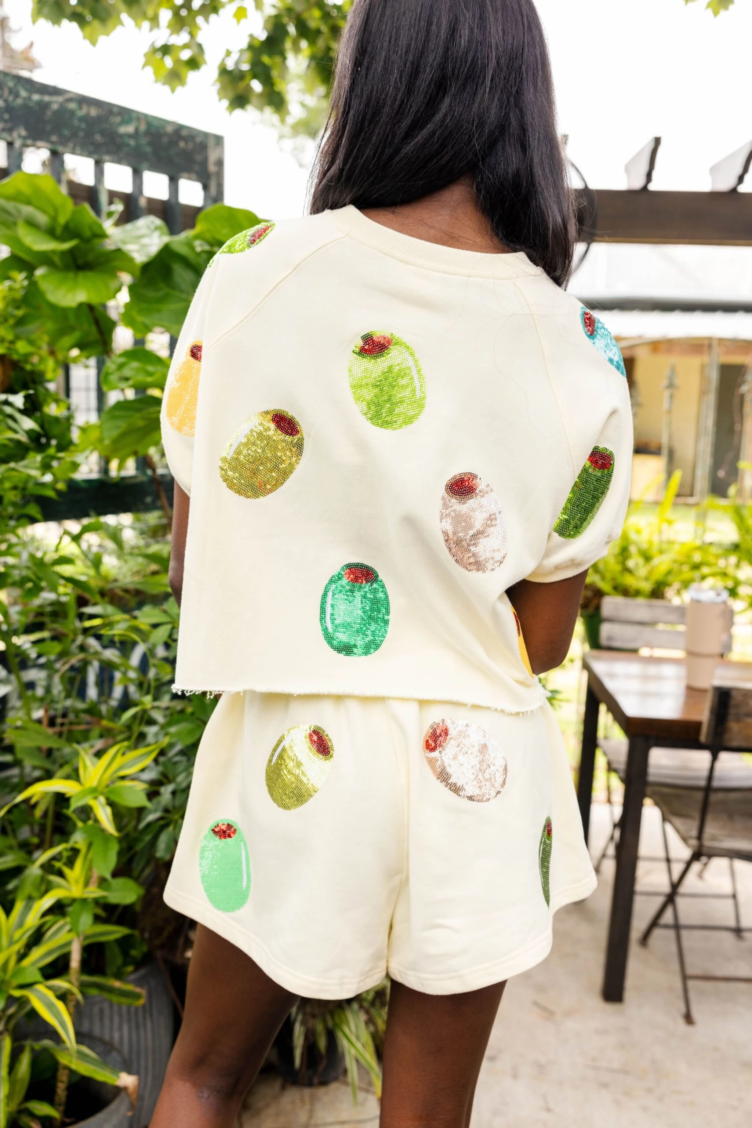 Ivory Multi Olive Short Sleeve Top - Image 3