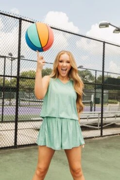 Queen Of Sparkles Green Rhinestone Active Short